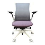 Refurbished SitOnIt Vectra Task Chair Purple Fabric Seat/White Frame