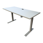 Allsteel White Top and Silver Base Sit to Stand with RH FF Return