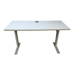 Allsteel White Top and Silver Base Sit to Stand with RH FF Return