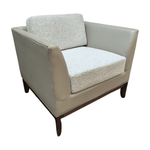 Bernhardt Club Chair 240417 | Pre-Owned Leather and Fabric Lounge Chair with Tan Leather Accents