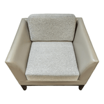 Bernhardt Club Chair 240417 | Pre-Owned Leather and Fabric Lounge Chair with Tan Leather Accents