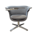 Pre-Owned Steelcase i2i Swivel Lounge Chair | Grey Fabric with Chrome Base | Professional Seating