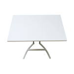 Pre-Owned Kimball Universal Pull-Up Table | White Top Grey Frame | Adjustable Height Mobile Desk