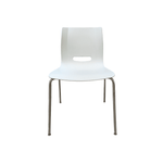 Pre-Owned Allermuir White Plastic Side Chairs | Chrome Legs Stackable Office Seating
