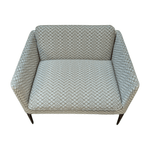 Pre-Owned Bernhardt Atlantic 35.5" Wide Armchair | Patterned Fabric Wood Legs Designer Seating