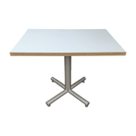 Used Enwork 24inX36in White Rectangular Breakroom Table with Grey Metal Base