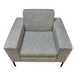 Pre-Owned HBF Max Lounge Chair – Bluish Grey Fabric with Black Metal Legs