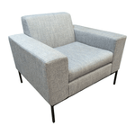 Pre-Owned HBF Max Lounge Chair | Bluish Grey Fabric with Black Metal Legs | Professional Seating