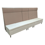 Pre-Owned Kimball Villa 3-Seat Lounge | Privacy Back Design | Red Grey White Collaborative Seating