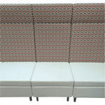 Pre-Owned Kimball Villa 3-Seat Lounge | Privacy Back Design | Red Grey White Collaborative Seating