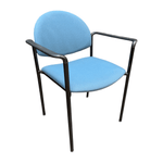 Pre-Owned KI Crystal Teal Versa Side Chair | Chrome Arms Stackable Office Seating