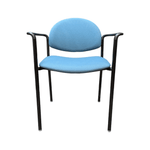Pre-Owned KI Crystal Teal Versa Side Chair | Chrome Arms Stackable Office Seating