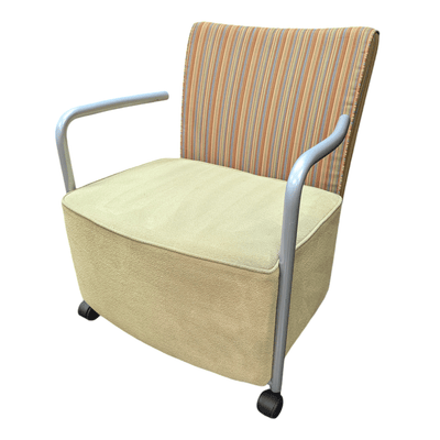 Pre-Owned Herman Miller Celeste Lounge Chair | Yellow Seat Striped Back Modern Design