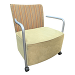 Pre-Owned Herman Miller Celeste Lounge Chair | Yellow Seat Striped Back Modern Design