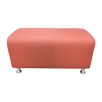 gently used turnstone ottoman - salmon fabric with chrome feet