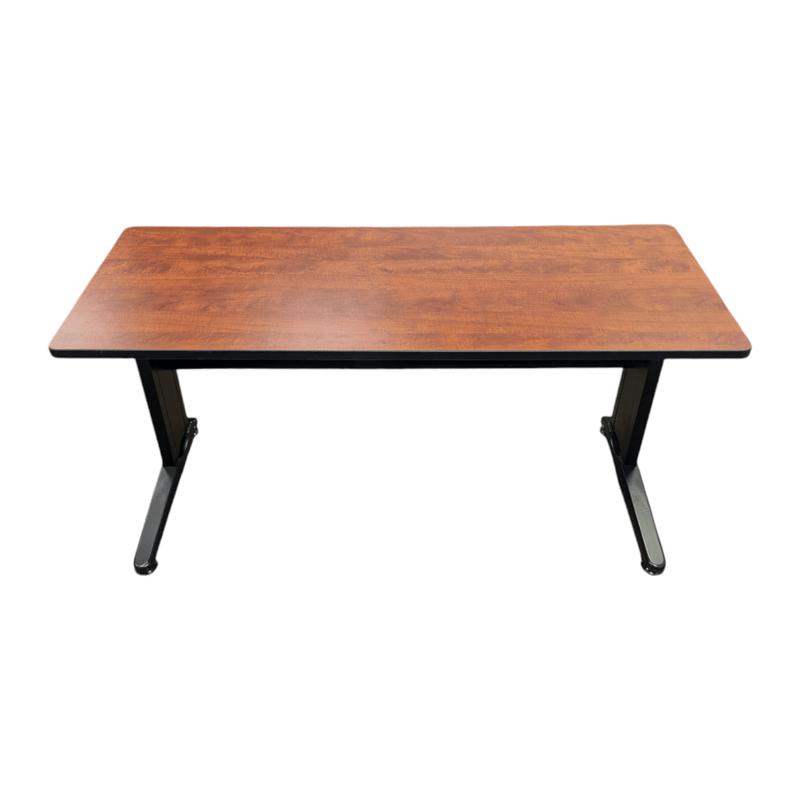 Pre-Owned Cherry Top Training Table | Black Metal Base | 60x24 Professional Workspace