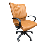 Pre-Owned Neutral Posture Conference Chair, Dark Saddle Leather/Black Frame