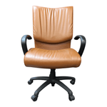 Pre-Owned Neutral Posture Conference Chair, Dark Saddle Leather/Black Frame