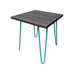 Pre-Owned 3x Square Top End Tables | Turquoise Hairpin Legs | 19x19 Modern Design