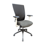 Pre-Owned Mesh Back Torso Task Chair | Onyx Fabric White Arms Ergonomic Office Seating