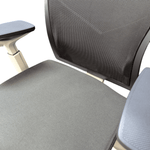 Pre-Owned Mesh Back Torso Task Chair | Onyx Fabric White Arms Ergonomic Office Seating
