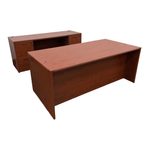 Cherry Desk (70-7/8inX35-1/2in) & Credenza (70-7/8inX23-5/8in)
