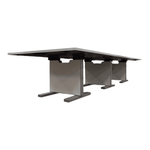 Steelcase 3-Section White Top Grey Metal Base Mobile Conference Table 13-1/2ft