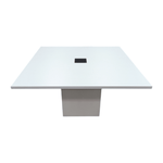 Steelcase White Square Top Table with Power, 54inX54in