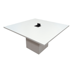 Steelcase White Square Top Table with Power, 54inX54in