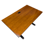 Novikoff Wooden Top with Black Metal Base Sit to Stand, 48x28