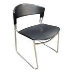 Italy Paolo Favaretto Black Plastic Stack Chair