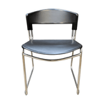 Italy Paolo Favaretto Black Plastic Stack Chair