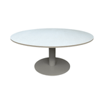 Pre-Owned Steelcase Coalesse 42in White Washed Top | Grey Metal Base Short Table