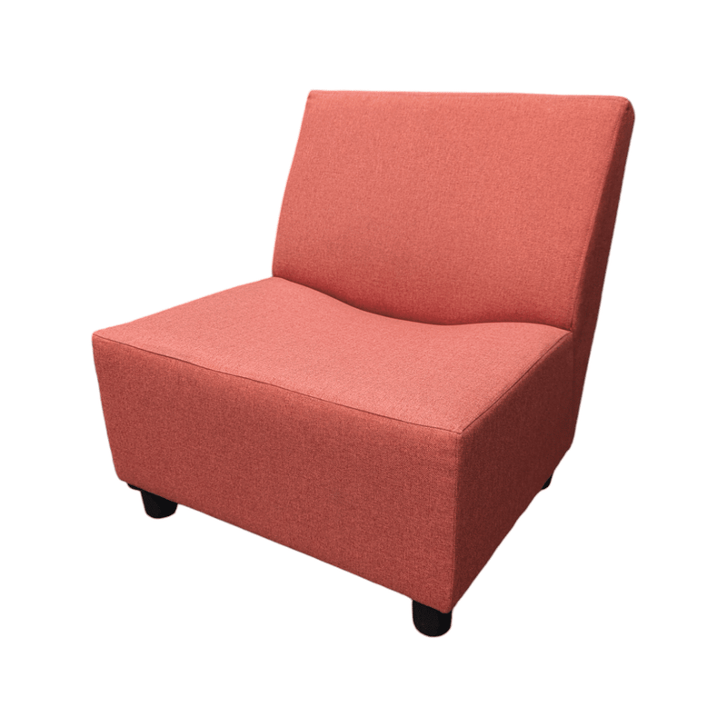 herman miller armless lounge chair - red/orange