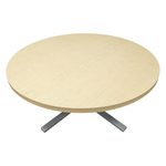 36in Round Maple Top Grey Metal Base Table