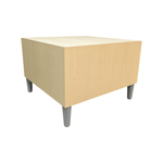 Pre-Owned HON Maple End Table 24x24x17 - Grey Metal Legs | Office Accent Furniture