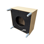 Pre-Owned HON Maple End Table 24x24x17 - Grey Metal Legs | Office Accent Furniture