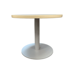 Herman Miller 24x21 Round Maple Top with Grey Metal Base End Table