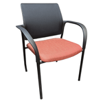 HON Ignition Multi-Purpose Stack Chair with Red Seat Black Mesh Back & Frame