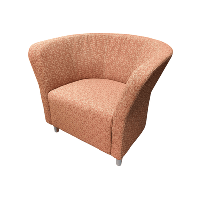 HON Flock Red Orange Fabric Round Lounge Chair