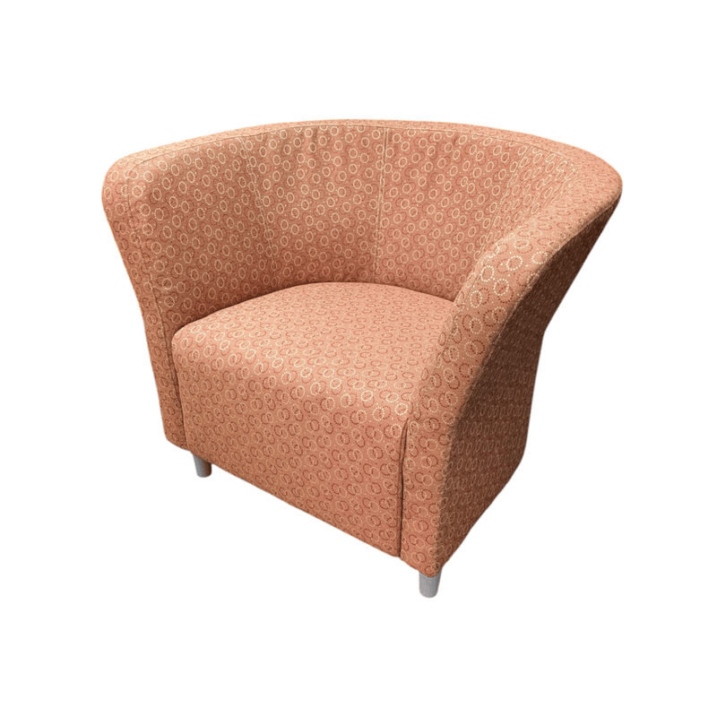 HON Flock Red Orange Fabric Round Lounge Chair