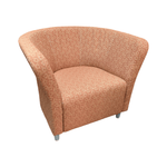 HON Flock Red Orange Fabric Round Lounge Chair