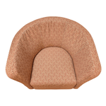 HON Flock Red Orange Fabric Round Lounge Chair