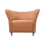 HON Flock Red Orange Fabric Round Lounge Chair