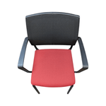 Stack Chair SitOnIt Focus Red Seat with Black Mesh Back | Stackable Conference Seating