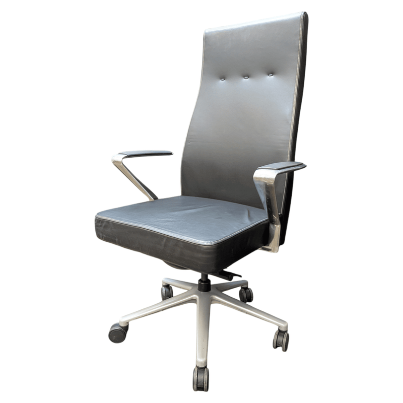 Geiger Sotto High-Back Black Leather Chair