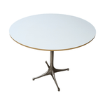 Herman Miller White Round Top Table with Chrome Legs 28.5Wx26.5H