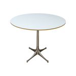Herman Miller White Round Top Table with Chrome Legs 28.5Wx26.5H
