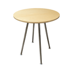 Herman Miller Round Maple Top Table with Chrome Legs, 21Wx26T