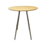 Herman Miller Round Maple Top Table with Chrome Legs, 21Wx26T